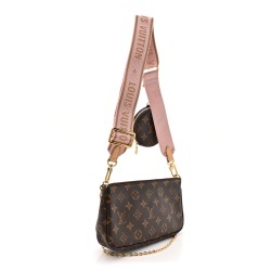 Louis Vuitton Multi Pochette｜Monogram Canvas with Rose Clair Strap｜Crossbody Bag